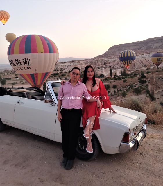 Cappadocia Photo Shoot with Classic Car and Flying Dress - Rose Valley, Göreme, for a change of mood