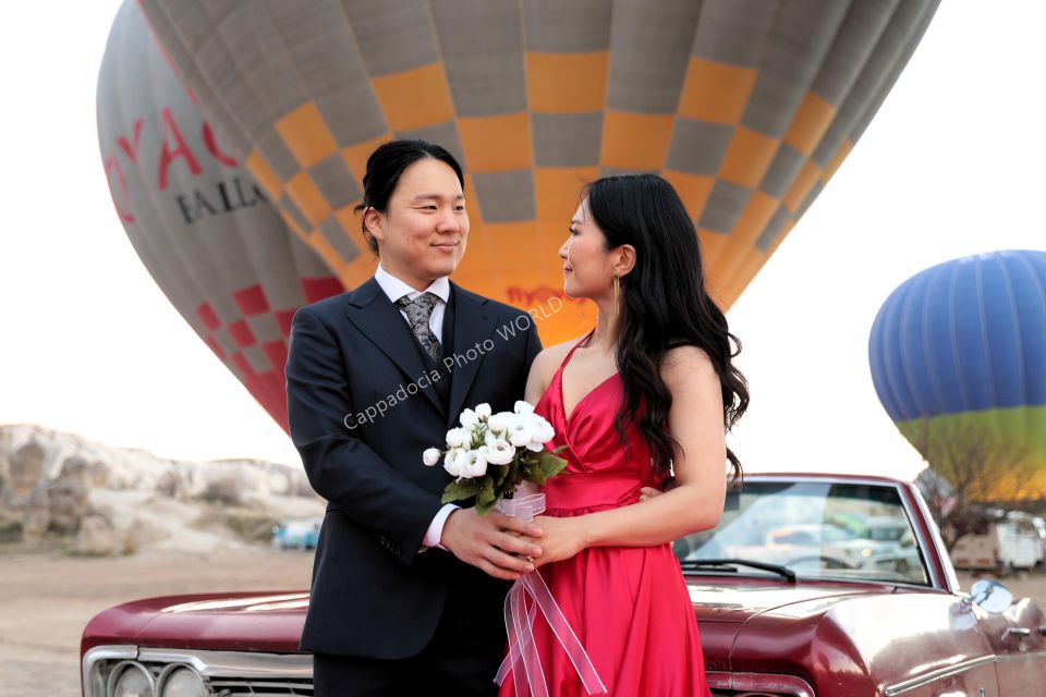 Cappadocia Photo Shoot with Classic Car and Flying Dress - Göreme, the natural opening scene