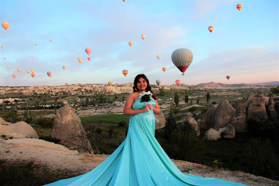 Cappadocia Photoshoot with Flying Dress - Posing in a flying dress