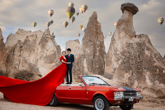 Cappadocia Photoshoot with Flying Dress & Instagram Reels - Goreme viewpoints and changing locations
