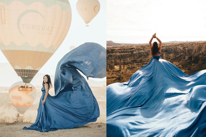 Cappadocia Photoshooting with Flying Dress - Love Valley in the First Light
