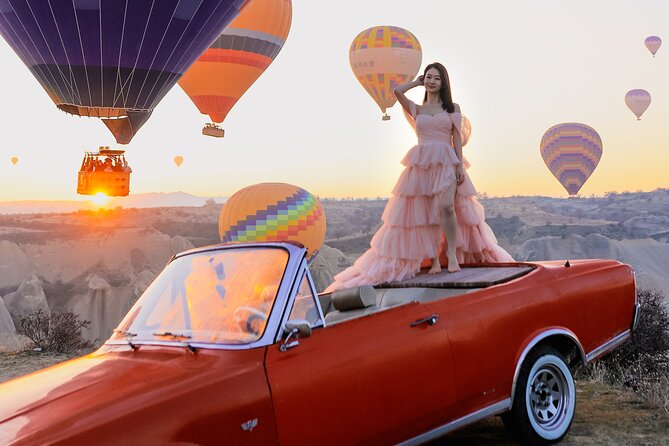 Cappadocia Private Photo Shoot with Flying Dress & Vintage Car - Why the balloon takeoff is the right place to begin