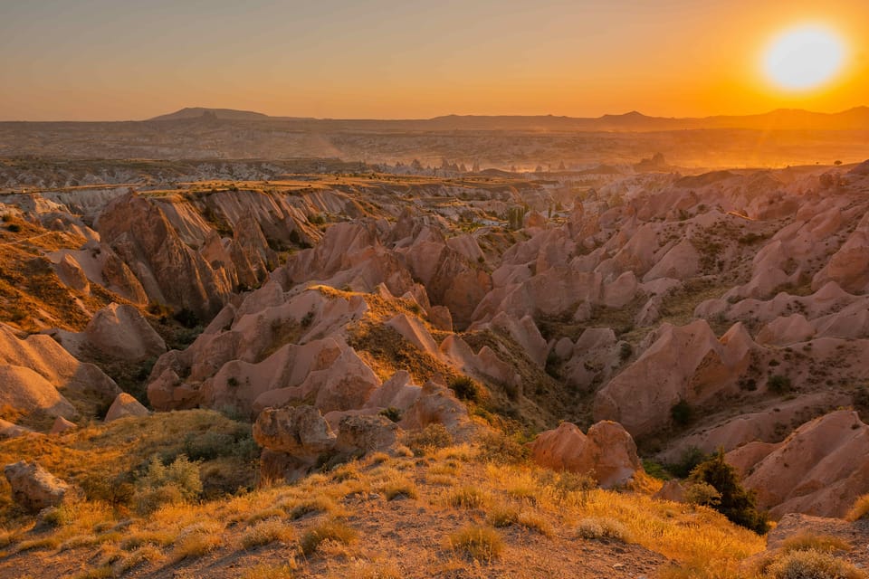 Cappadocia Watching the Sunset With Wine in Red Valley - Arriving at the Red Valley viewpoint