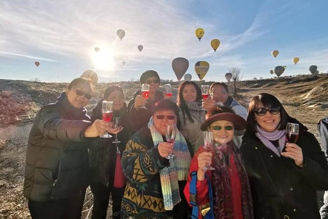 Hot Air Balloon Ride Cappadocia Goreme & Champagne party - Landing, Champagne, and the flight certificate